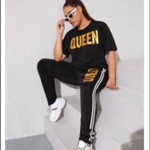 SOLD Plus Letter Graphic Tee with Side Stripe